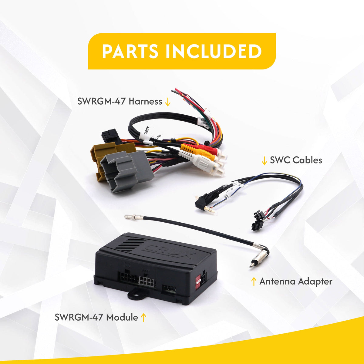 Crux SWRGM-47 GM Radio Interface OnStar SWC + BT1700 Tape & Phone Holder