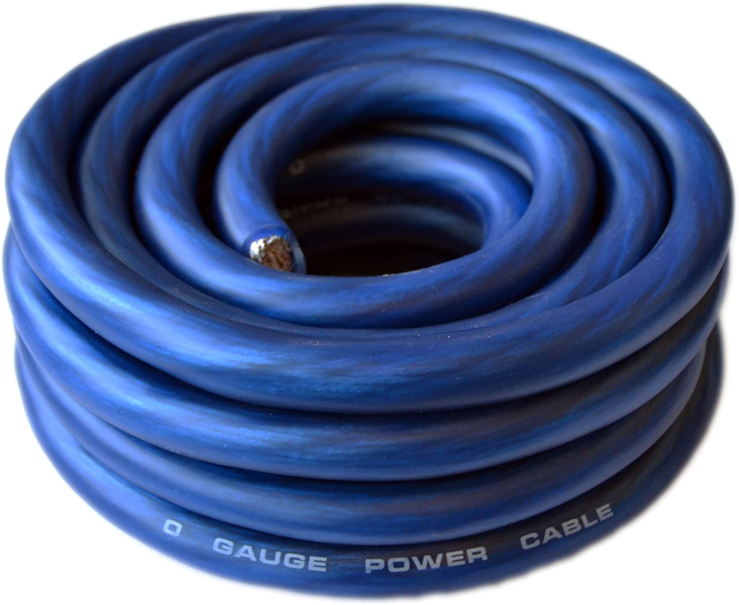 MR DJ DP0G50BL 1/0 Gauge Blue 50' Electrical Power Ground Soft Touch Wire Cable