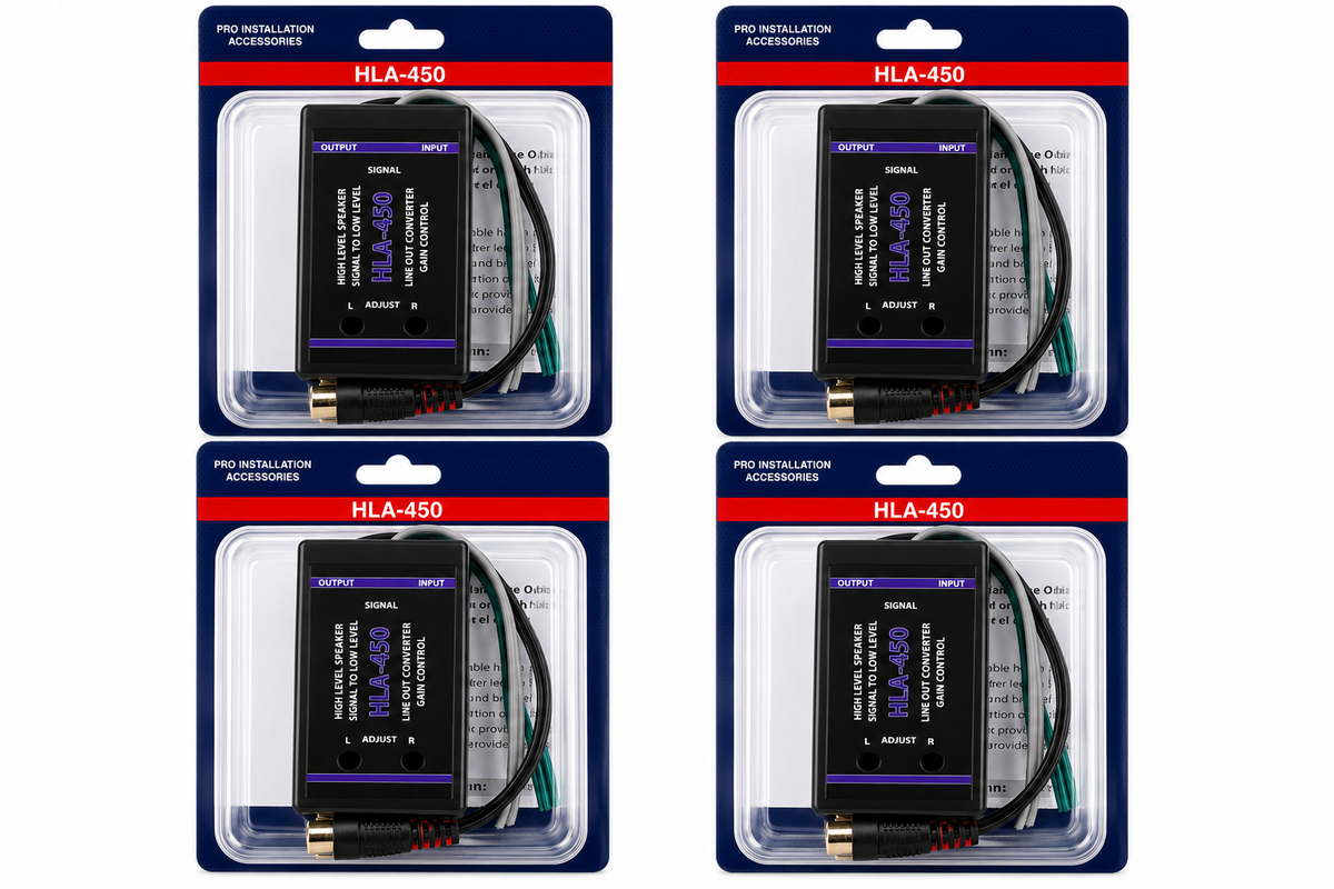 4 Absolute HLA450 2-Ch High-to-Low Line Output Converter Adjustable Speaker Level to RCA Converter