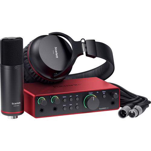 Focusrite SCARLETT-2I2-STU-4G USB-C Audio Interface with Microphone and Headphones