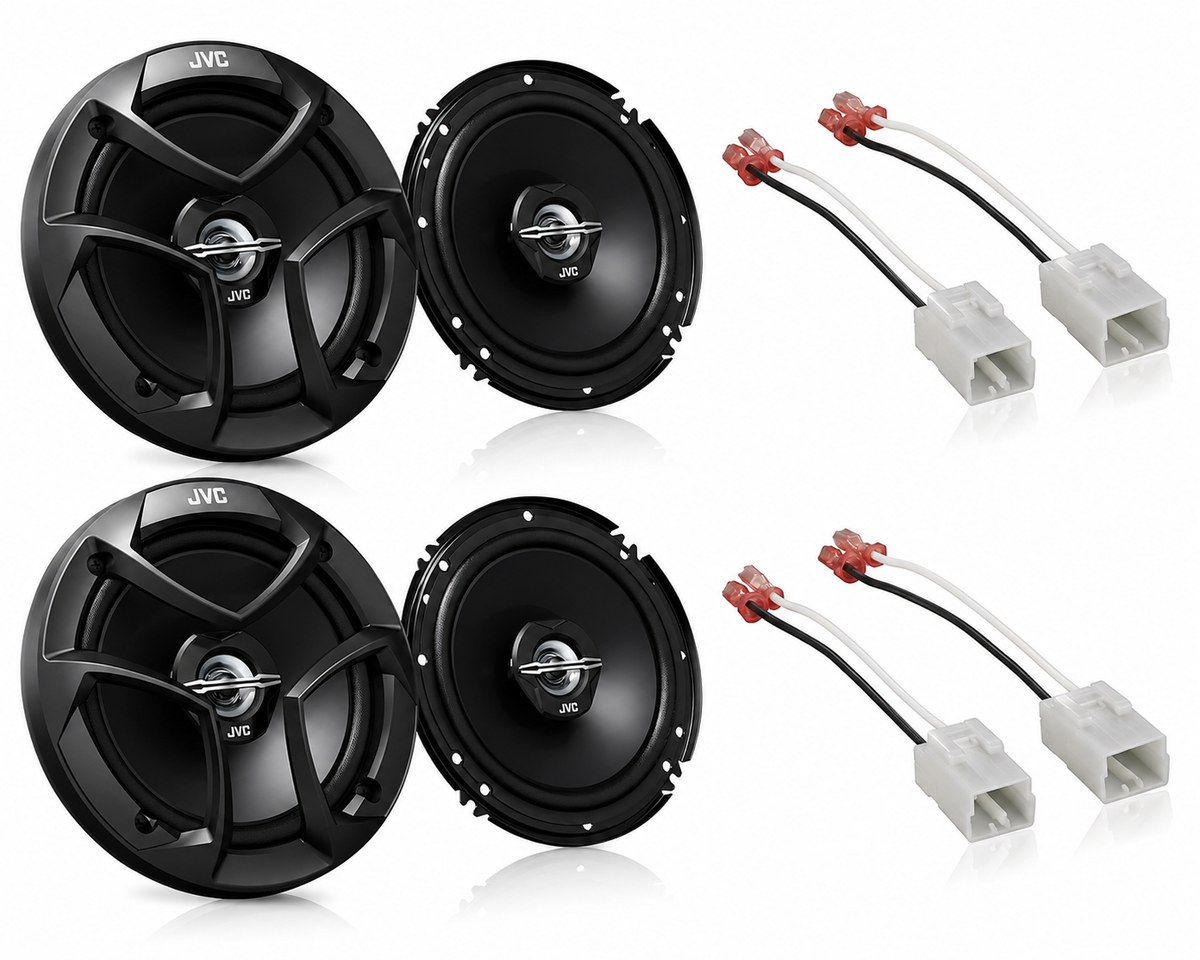 JVC CS-J620 6.5" 300W Front/Rear Speaker + Harness Fit 07-18 Jeep Wrangler