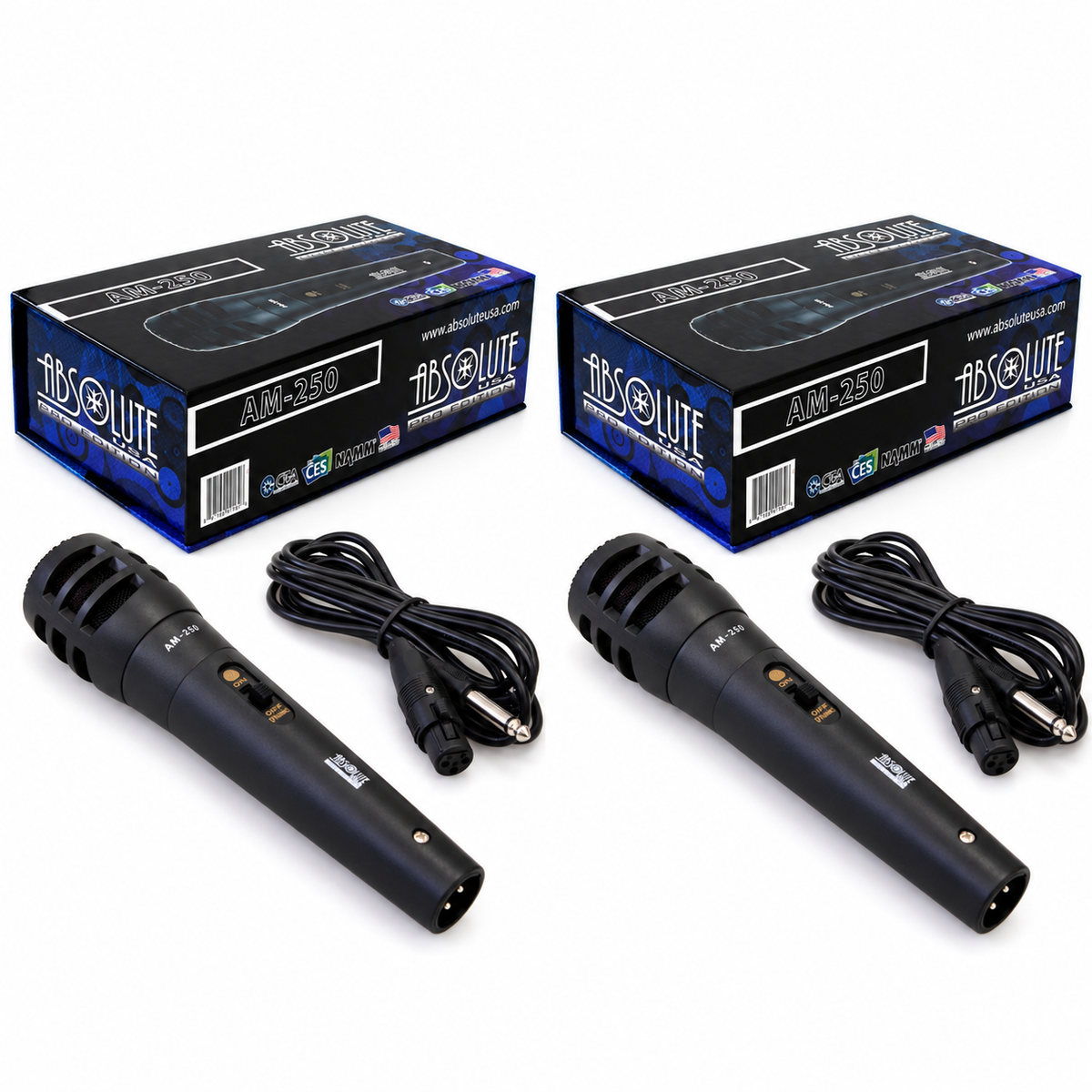 4 Pack MR DJ AM250 Karaoke Dynamic Vocal Wired Microphone