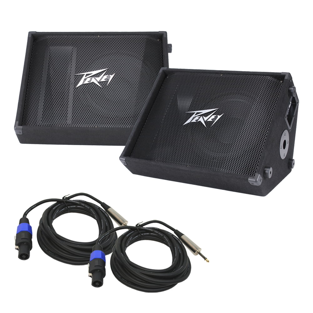 Peavey PV15M 15" 2-way 1000-Watt Floor Monitor Speaker w/ Handle & 1/4" to Speakon Cables