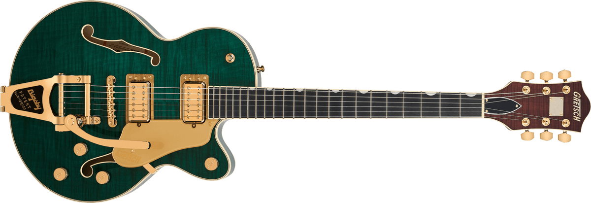 Gretsch 2401759837 Broadkaster Jr. LX Figured Semi-hollowbody Electric Guitar - Tropic Aura