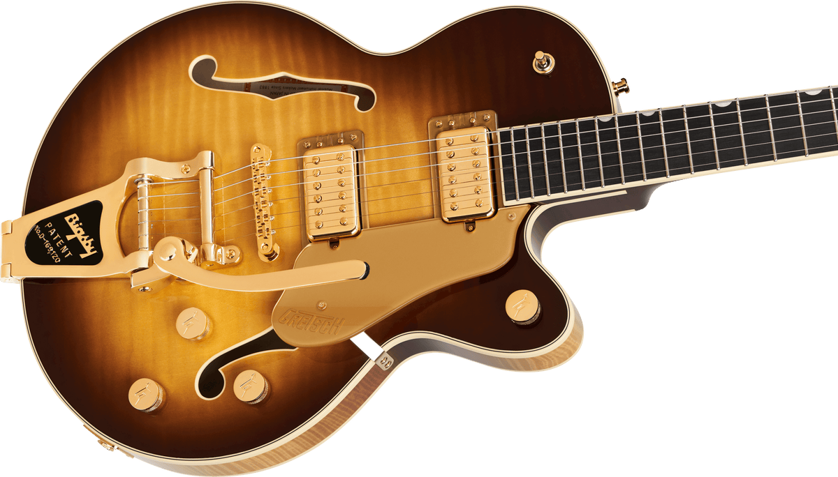 Gretsch 2401759885 Broadkaster Jr. LX Figured Semi-hollowbody Electric Guitar - Caramel Dawn
