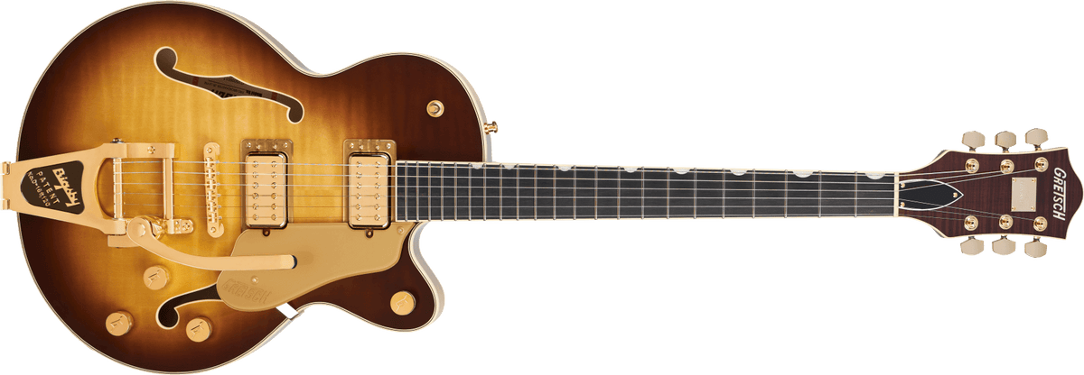 Gretsch 2401759885 Broadkaster Jr. LX Figured Semi-hollowbody Electric Guitar - Caramel Dawn