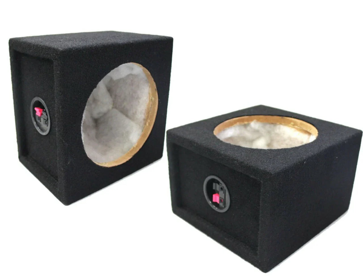 Absolute SQ6.5PKB 2 6.5" Square Box Speakers, Black Speaker Terminal enclosure