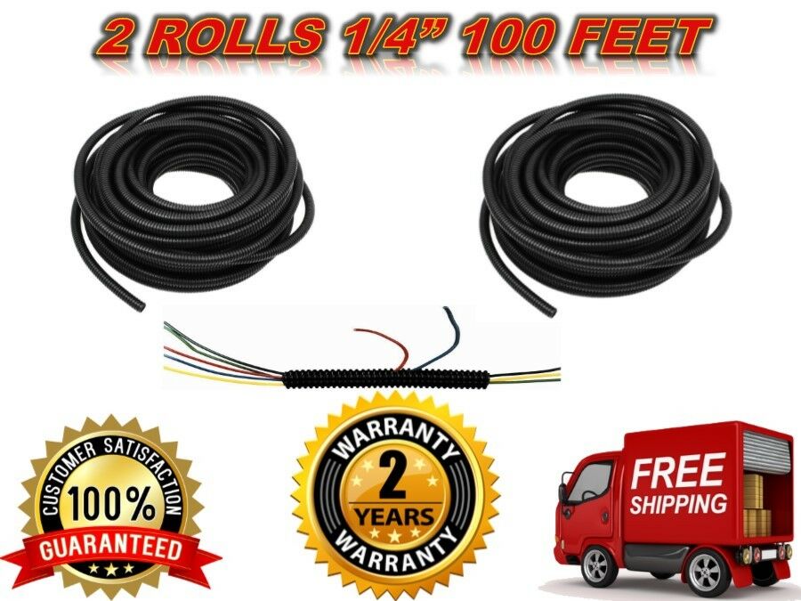Absolute SLT14 200 feet 1/4" split loom wire tubing hose cover auto home marine
