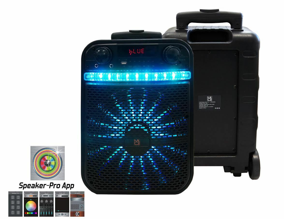 MR DJ AXL 10" Portable Bluetooth Rechargeable Speaker with App Control