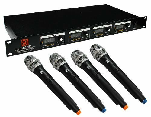 2 MR DJ MICVHF-8500 4 Channel Handheld Wireless Microphone PA/DJ/KTV/Karaoke