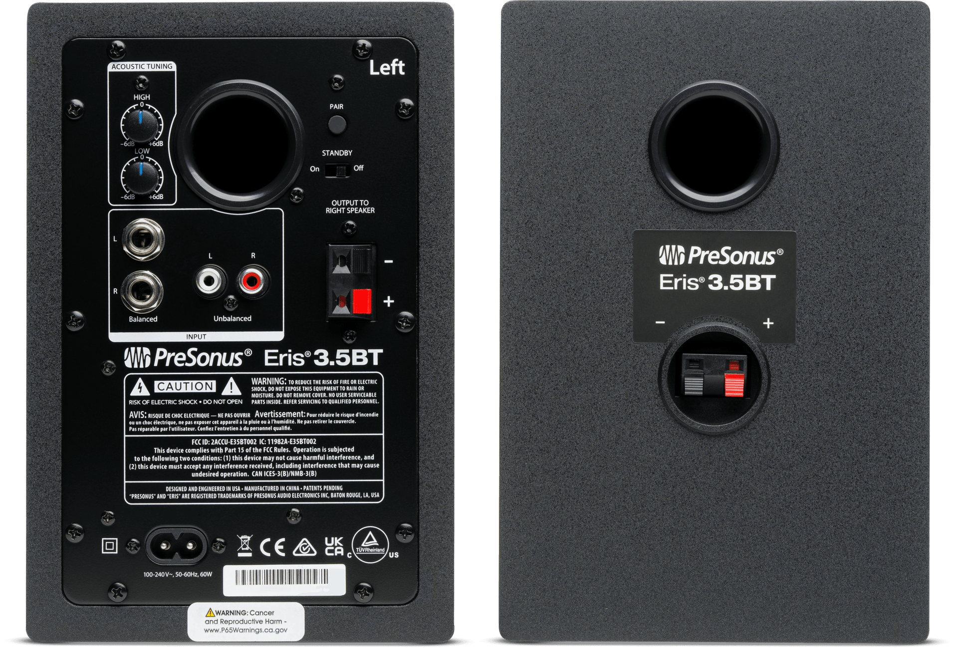 PreSonus 2777500122 Eris 3.5BT 3.5-inch Powered Bluetooth Studio Monitors - Black