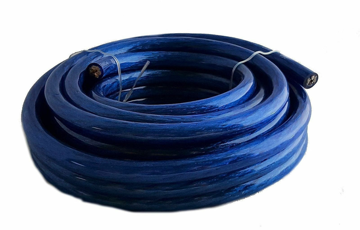 Absolute A025BL 1/0 Gauge 25 FT Flexi Amp Power/Ground Battery Wire Cable Blue