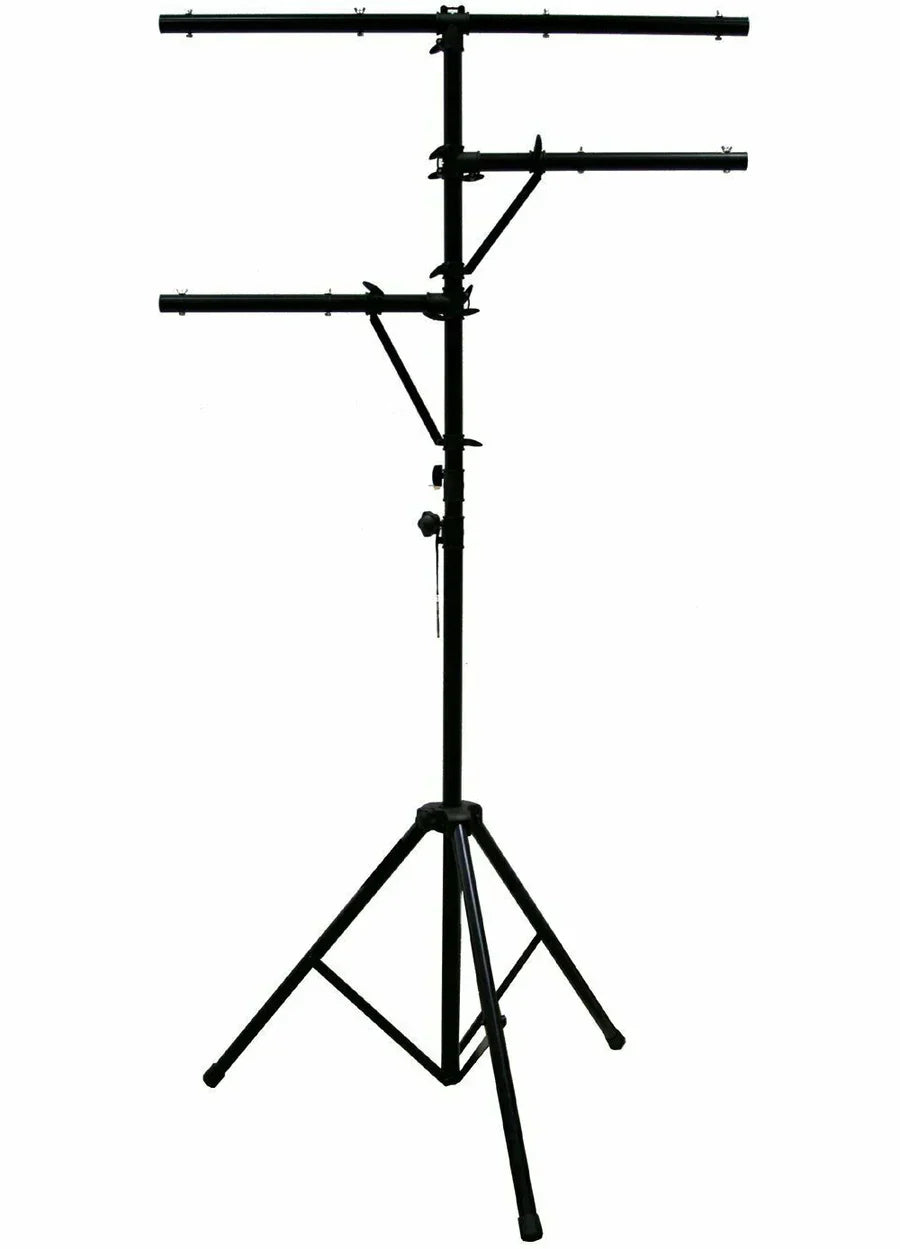 MR DJ LS-360 Heavy-Duty Portable DJ Light Stand w/ Two Fixture Arms & T-Bar