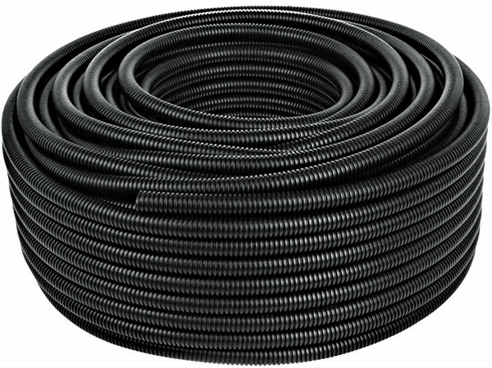 American Terminal 100 Feet Black 3/4" Split Wire Loom Conduit Polyethylene Tubing