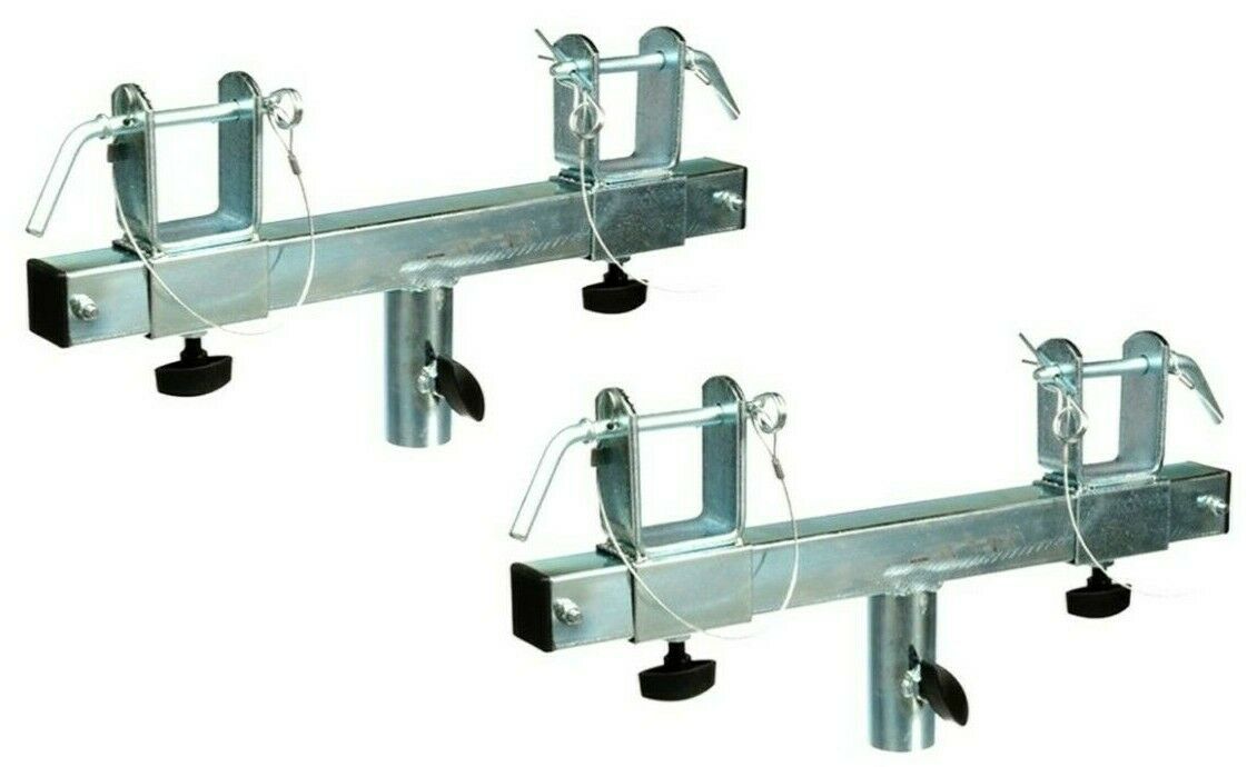 2 MK Audio Universal Pro Lighting 7' Tripod Light Stand & Square Truss T-Bar Adapter