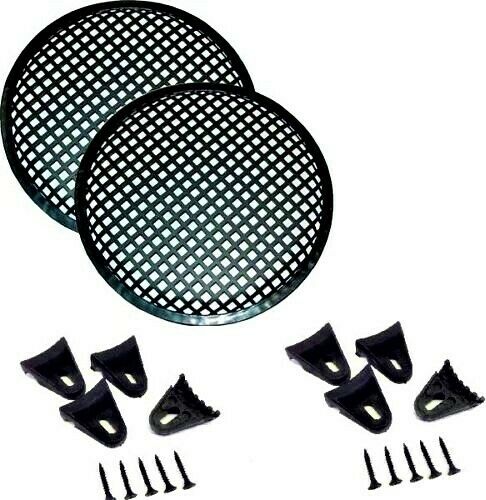 2 Pack 12" Inch Universal Speaker Subwoofer Grill Mesh Cover W/ Clips Screws Guard
