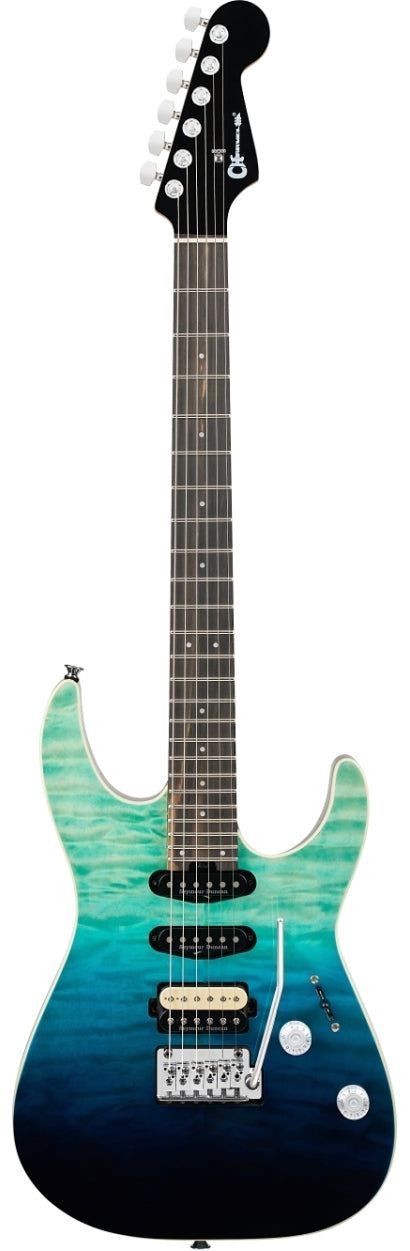 Charvel 2972813546 Pro-Mod Plus Dinky DK24 HSS QM Electric Guitar - Blue Curaçao