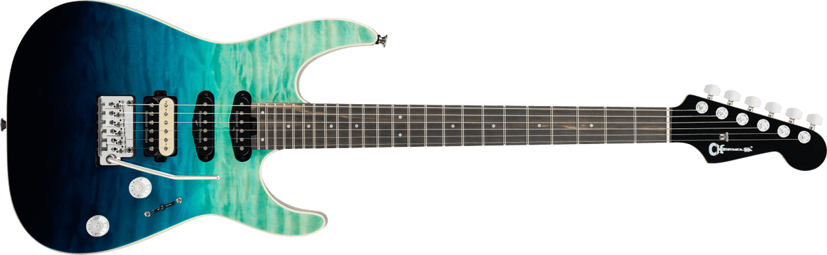 Charvel 2972813546 Pro-Mod Plus Dinky DK24 HSS QM Electric Guitar - Blue Curaçao