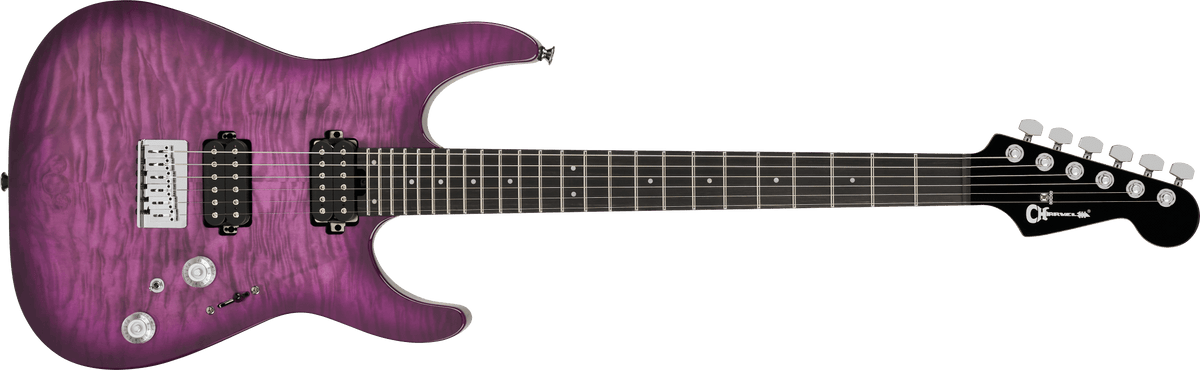 Charvel 2979861592 Pro-Mod Plus Dinky DK24 HT QM Electric Guitar - Violet Radiance
