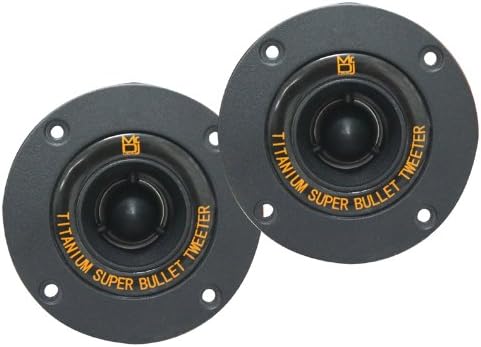 Mr. Dj USA HDT800B Pair 4-Inch Aluminum Bullet Titanium Horn Tweeter Driver (Black)