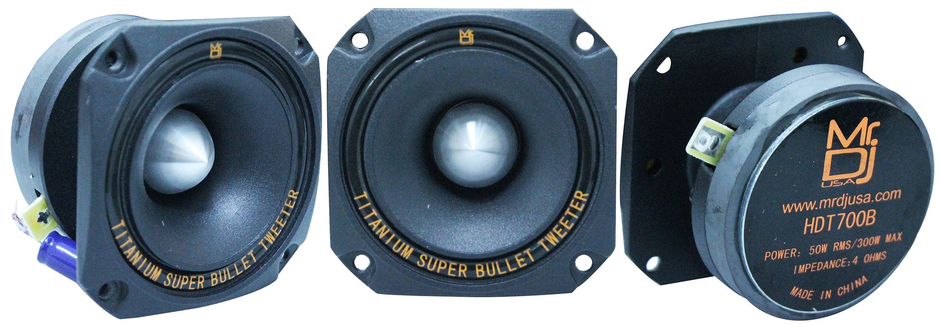 MR DJ HDT700B 3.5-in Titanium Bullet Tweeter w/ 10 Ounce Ferrite Magnet Black