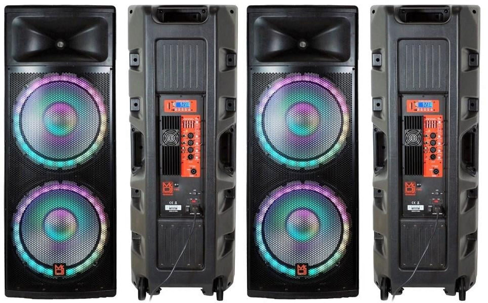 2 MR DJ PBX6600LED Bluetooth Speaker <br/>Professional Dual 2x15" 5500W Speaker PA DJ LIGHT Bluetooth