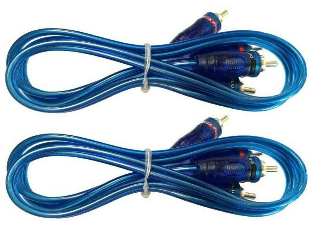 2 MK Audio 17' RCA Stereo Plug Cable 2 Male to 2 Male Car Stereo Marine Home Aud