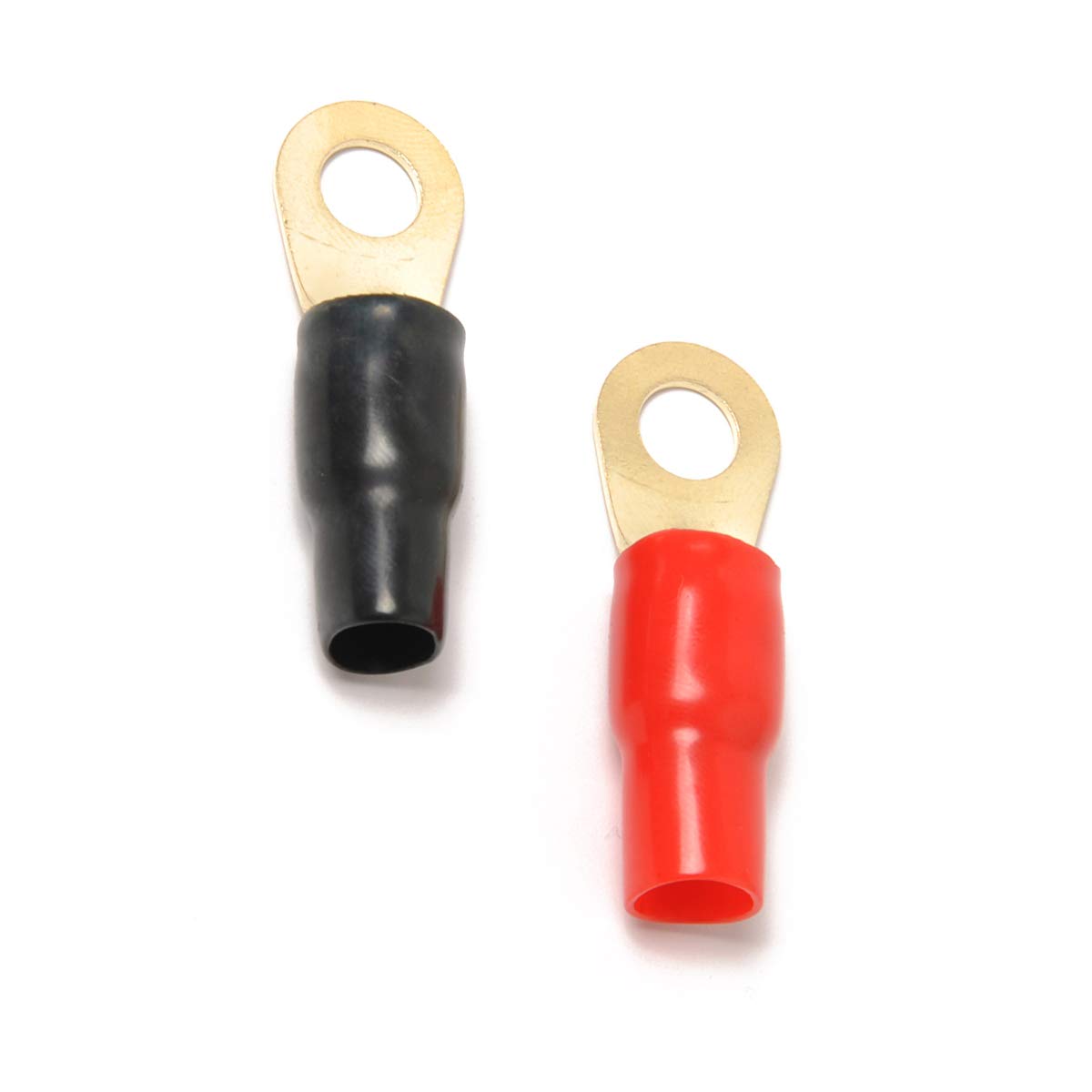 MR DJ 1/0 Gauge Ring Terminal 10 Pack 1/0 AWG Wire Crimp Cable- Red/Black 5/16