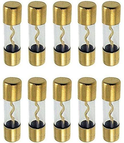 10 MK Audio 200 Amp Inline Glass AGU Fuses Gold Plated Inline Glass