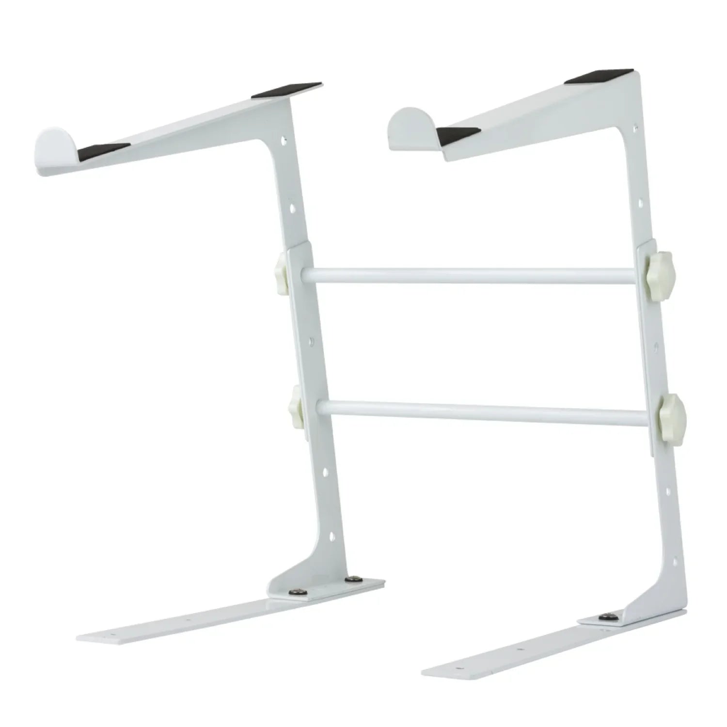 MR DJ LTS109WH Laptop Computer Stand White Mobile Disc Jockey PC Table Rack Mount Clamp Bracket