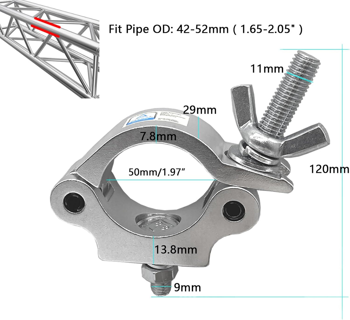 MR DJ DTC4 Universal 2" Pro Aluminum Stage Lighting Clamp Mounting
