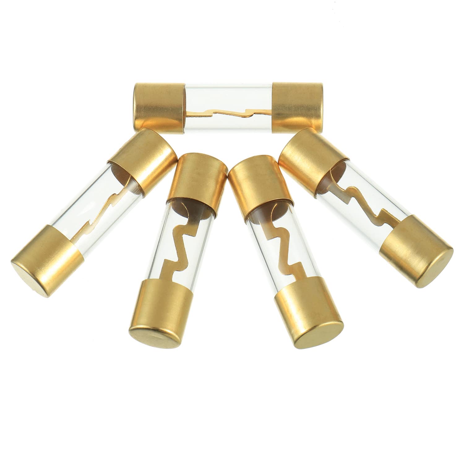 American Terminal TAGU60-5 60 Amp Gold-Plated AGU Glass Fuse (5 Pack)
