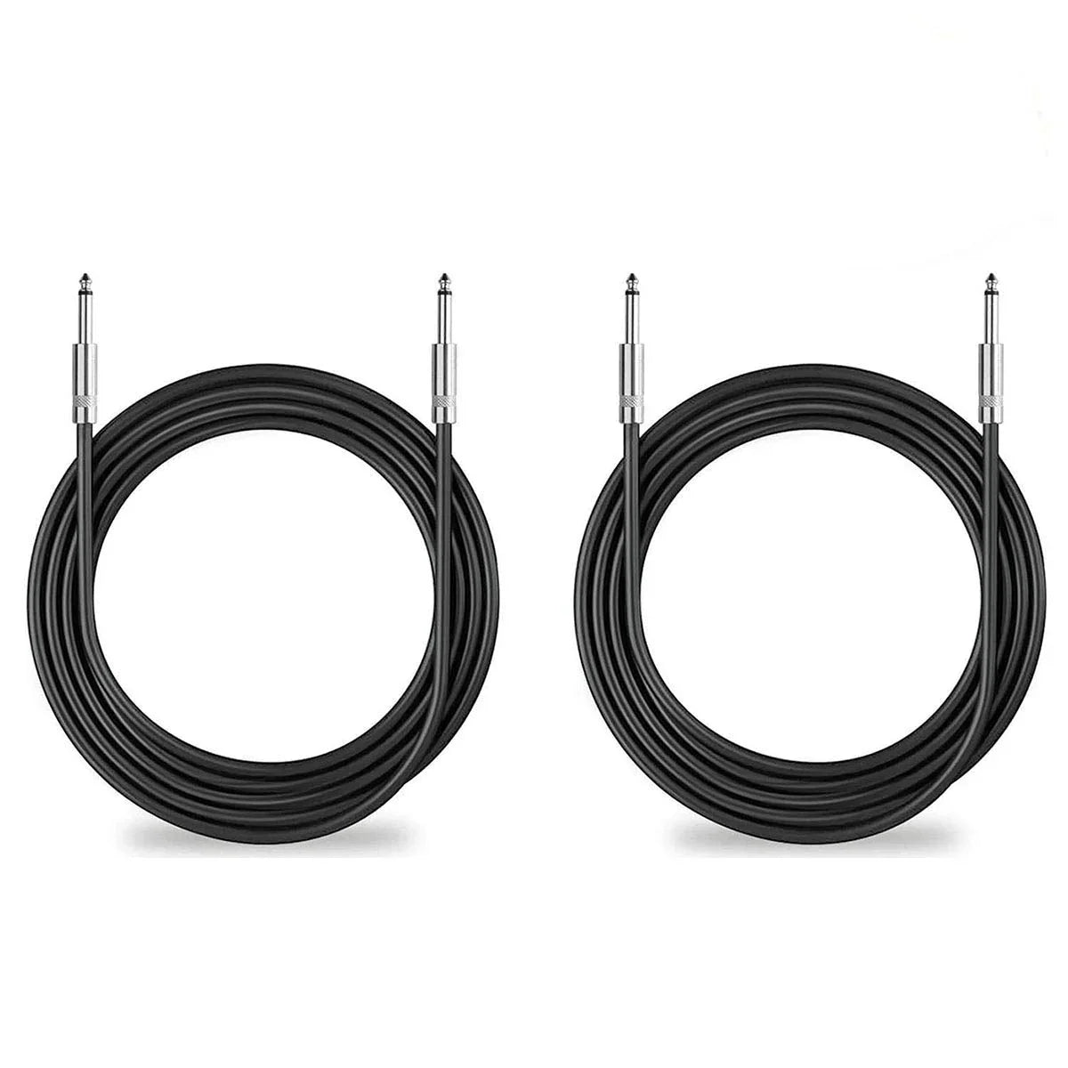 2 MR DJ CQQ50 50' Pro PA DJ Karaoke 1/4" Male to 1/4" Male Mono Audio Amp Patch Cords Speaker Wire PA Cable