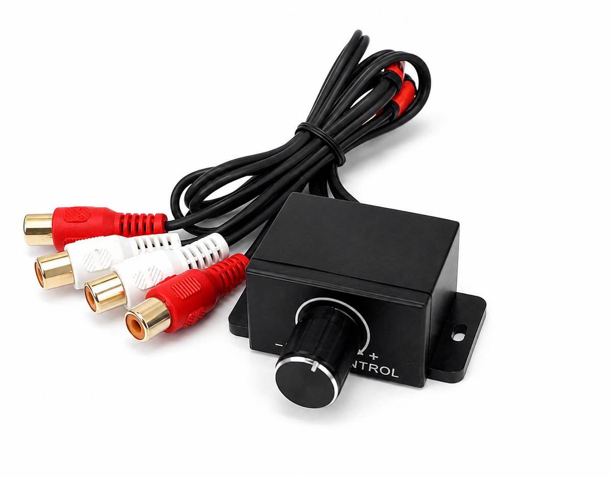 DC Sound RSW-250 Universal RCA Bass Knob & Amplifier Level Control 2-Channel Remote Gain Controller