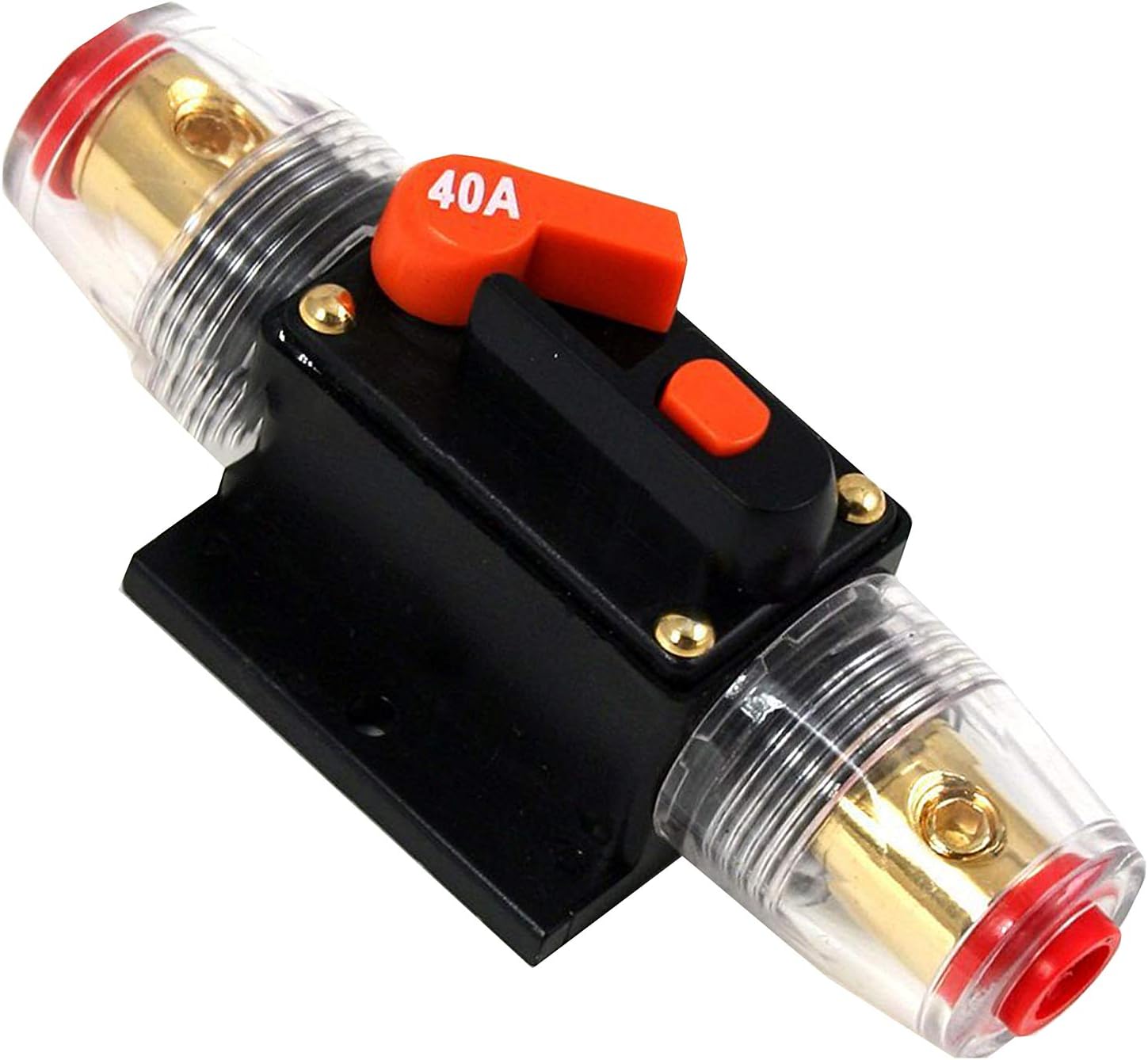 Absolute ICB40 40 Amp Circuit Breaker 4/8 AWG Inline Manual Reset Fuse Holder