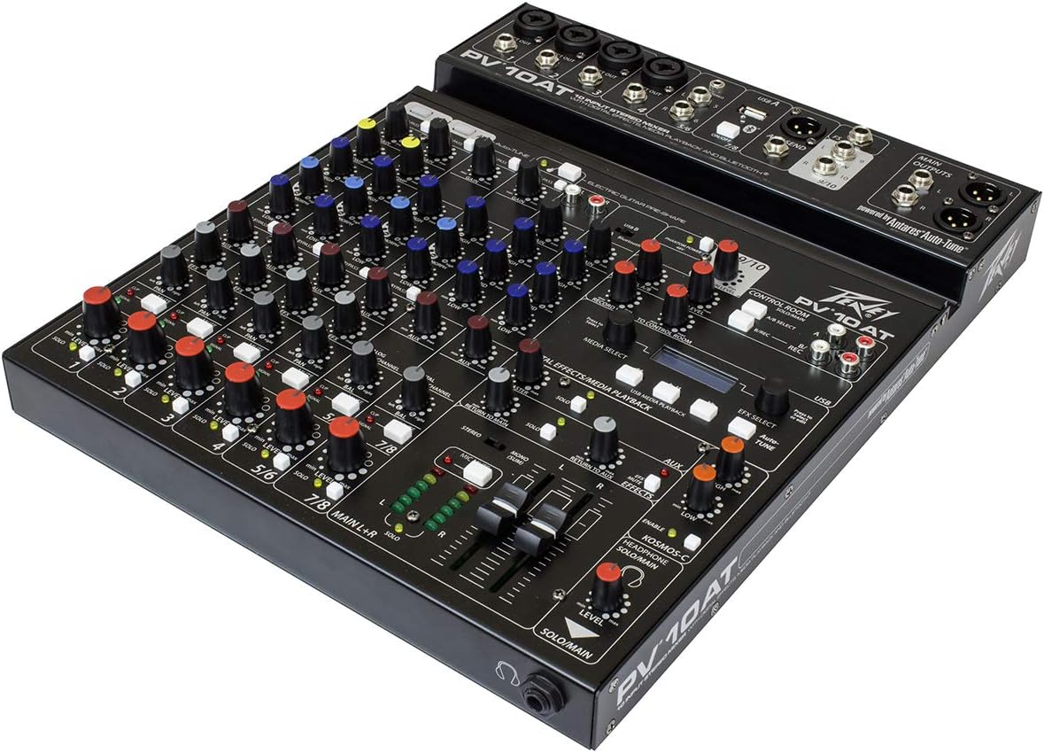 Peavey PV 10 AT 10 Channel Compact Mixing Mixer Console with Bluetooth Auto-Tune pitch correction