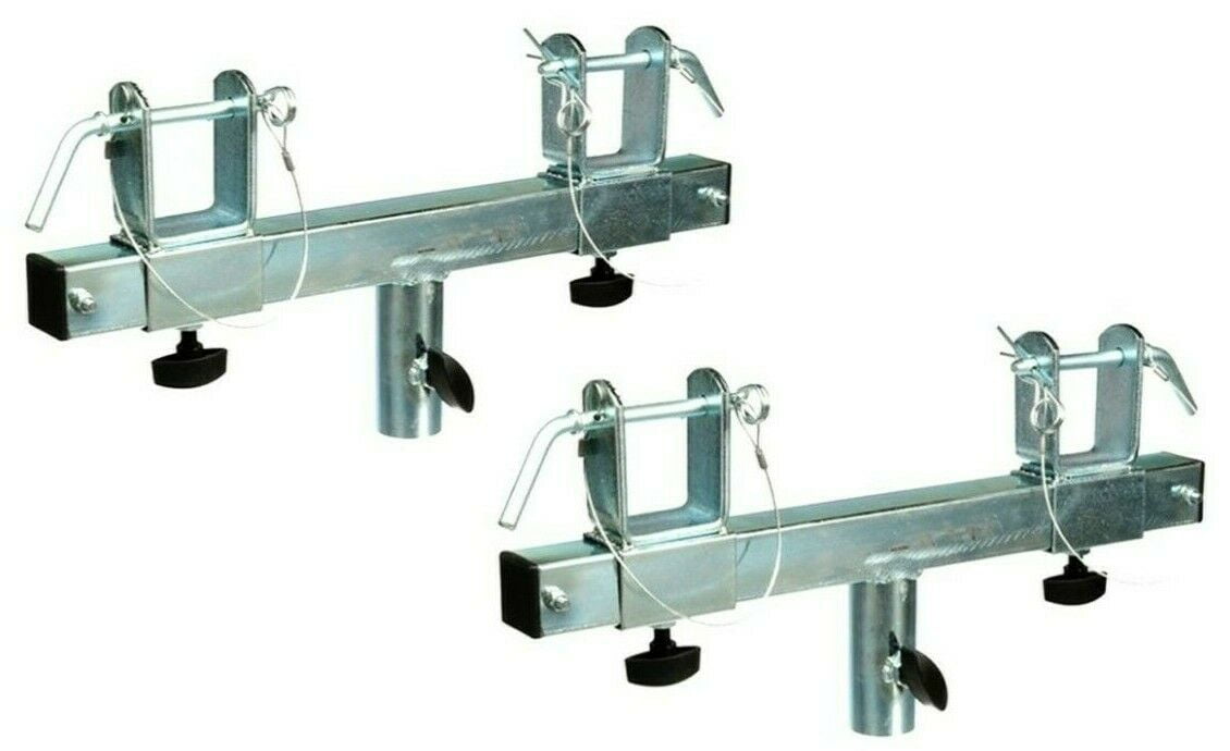 2 XP Audio Universal Chrome T-Adapter Triangle/Square T-Adapter Triangle or Square Truss Adapter Bracket Tripod Crank Light Stand Bar