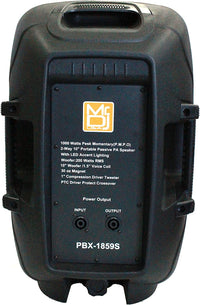 MR DJ PBX1859S 10" 2-Way PRO  DJ Portable Passive Speaker with LED Accent Lighting