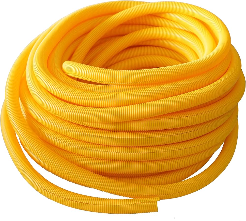 DC Sound 3/8" 10mm 100' Yellow Split Wire Loom Cable Sleeves Conduit Protective Tubing