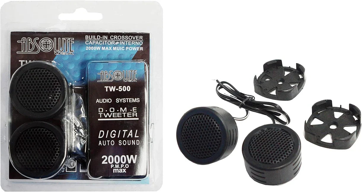 2PAIR Absolute TW-500 500WATT High Efficiency Dome Tweeter w/ Built-in Crossover