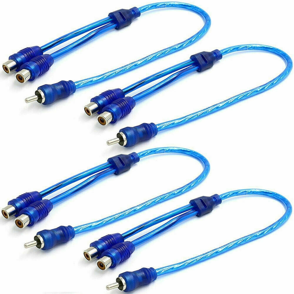 4 MK AUDIO RCA Audio Cable "Y" Adapter Splitter 1 Male to 2 Female Plug Cable
