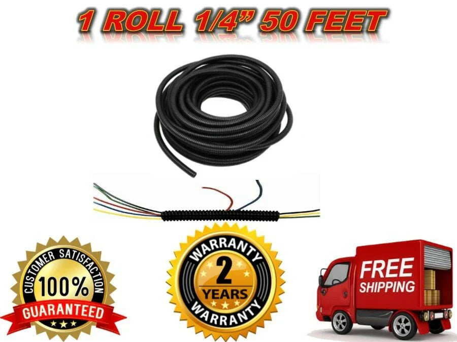 MK Audio SLT14 50' 50 feet 1/4" split loom wire tubing hose cover auto home marine