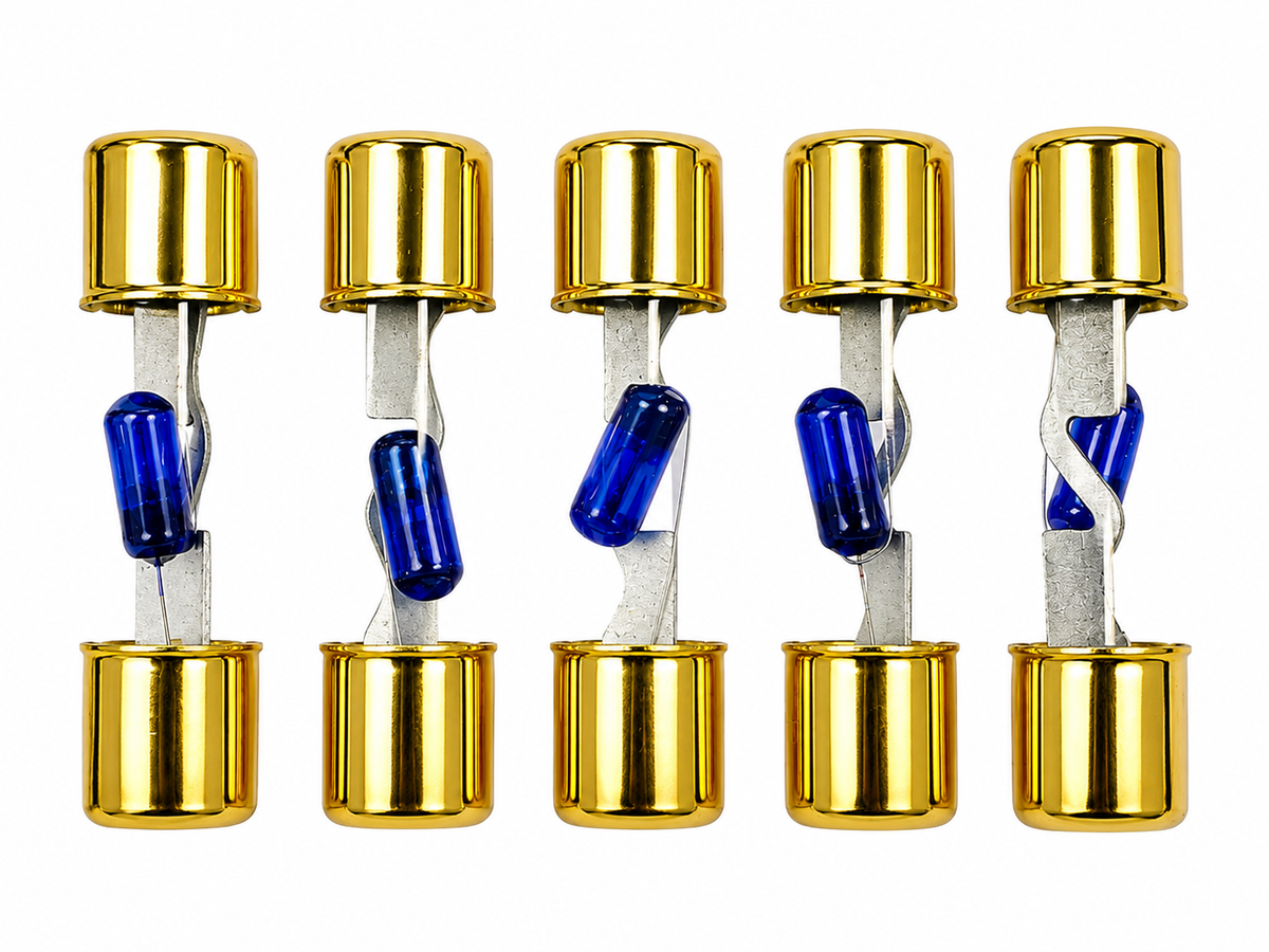 Absolute AGULB-30 5-Pack 30 Amp AGU Glass Fuses with Blue LED Blown Fuse Indicator
