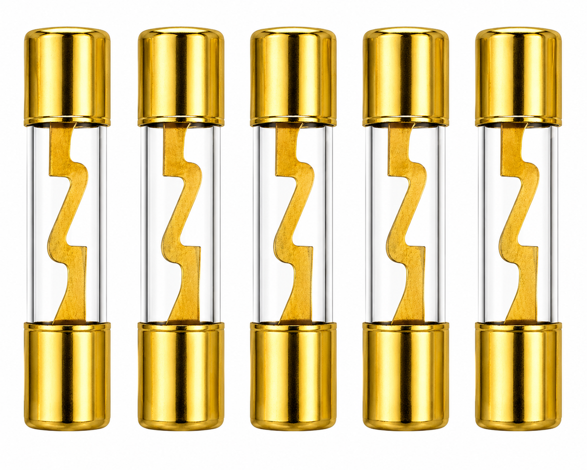 Absolute AGU70-5 5-Pack 70 Amp Gold-Plated AGU Glass Fuses