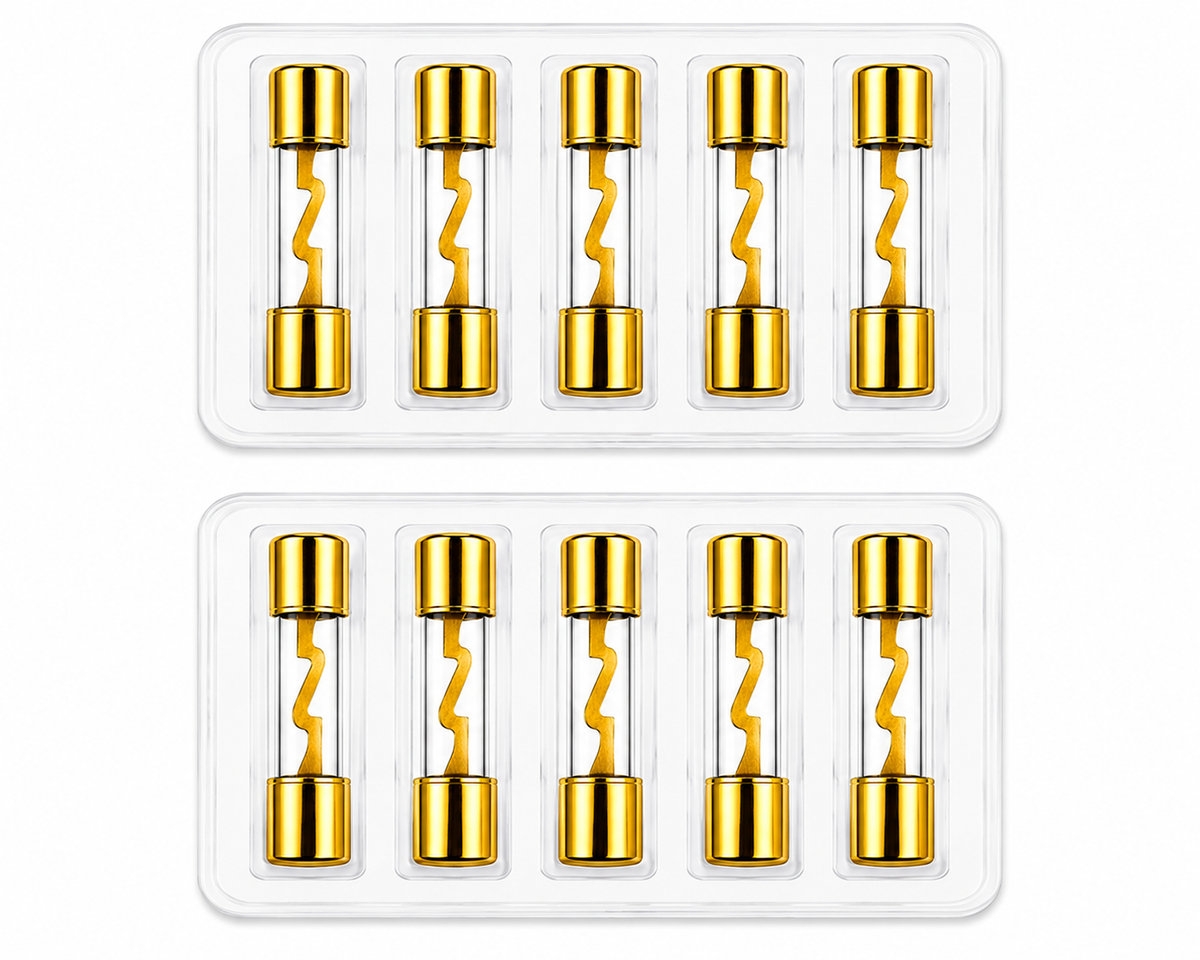 AT AGU-80-10 10 AGU 80 Amp Standard Gold Glass Fuses Tube Car Auto Audio Amplifier Home Marine