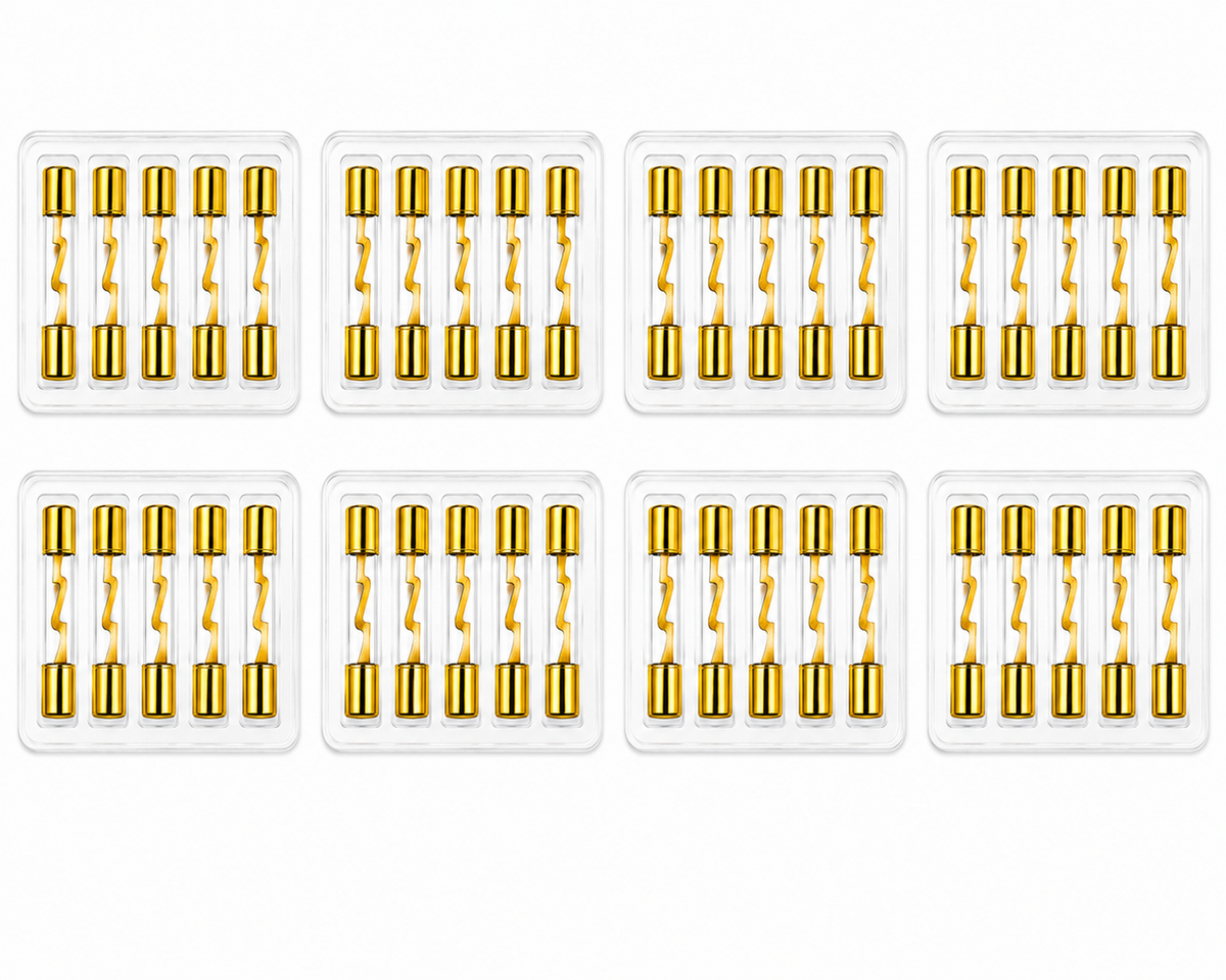 Absolute AGU80-40 40 Pack 80 Amp Gold-Plated AGU Glass Fuse