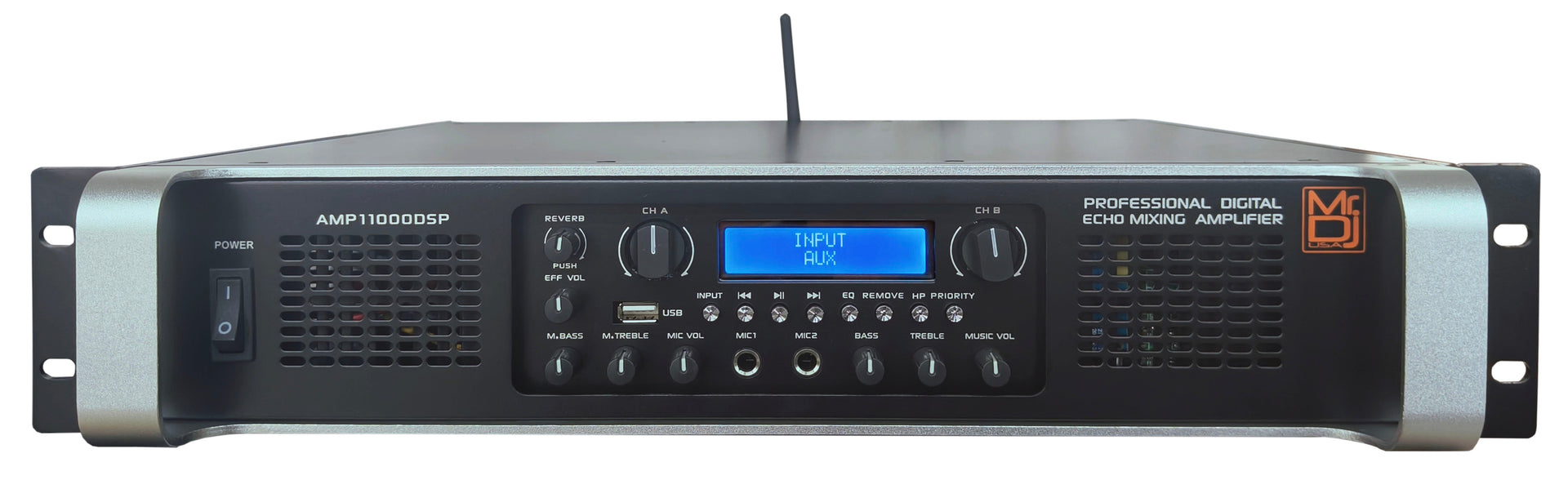 MR DJ AMP11000DSP 2Ch Class AB 10000W PA DJ Power Amplifier Onboard DSP Bluetooth USB