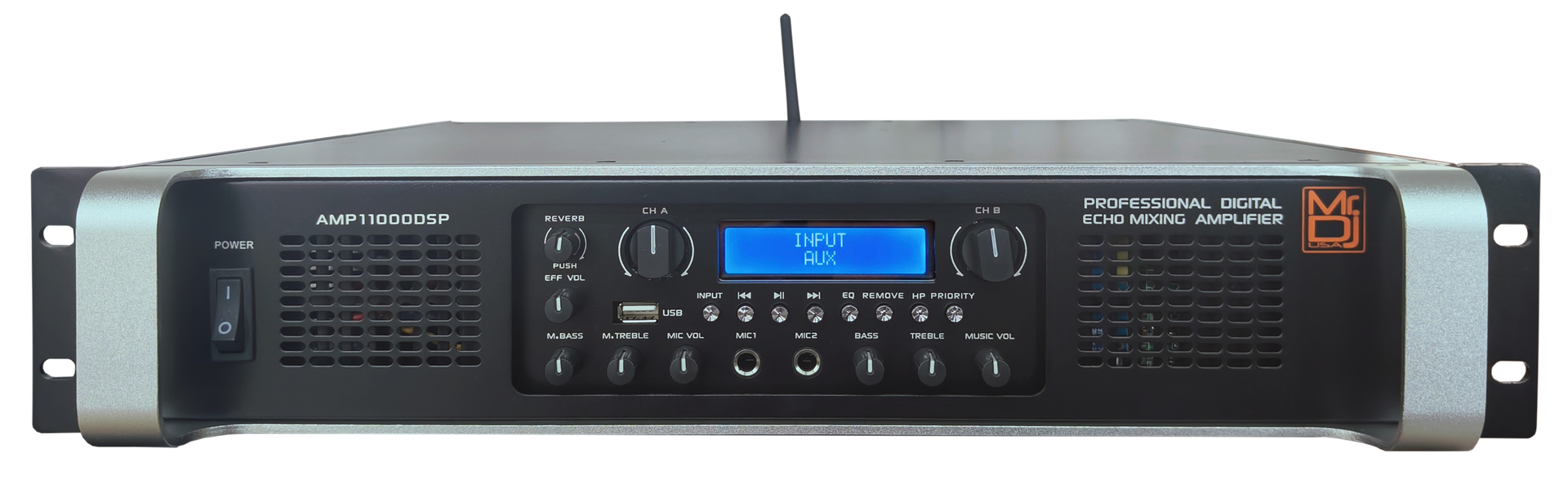 MR DJ AMP11000DSP 2Ch Class AB 10000W PA DJ Power Amplifier Onboard DSP Bluetooth USB