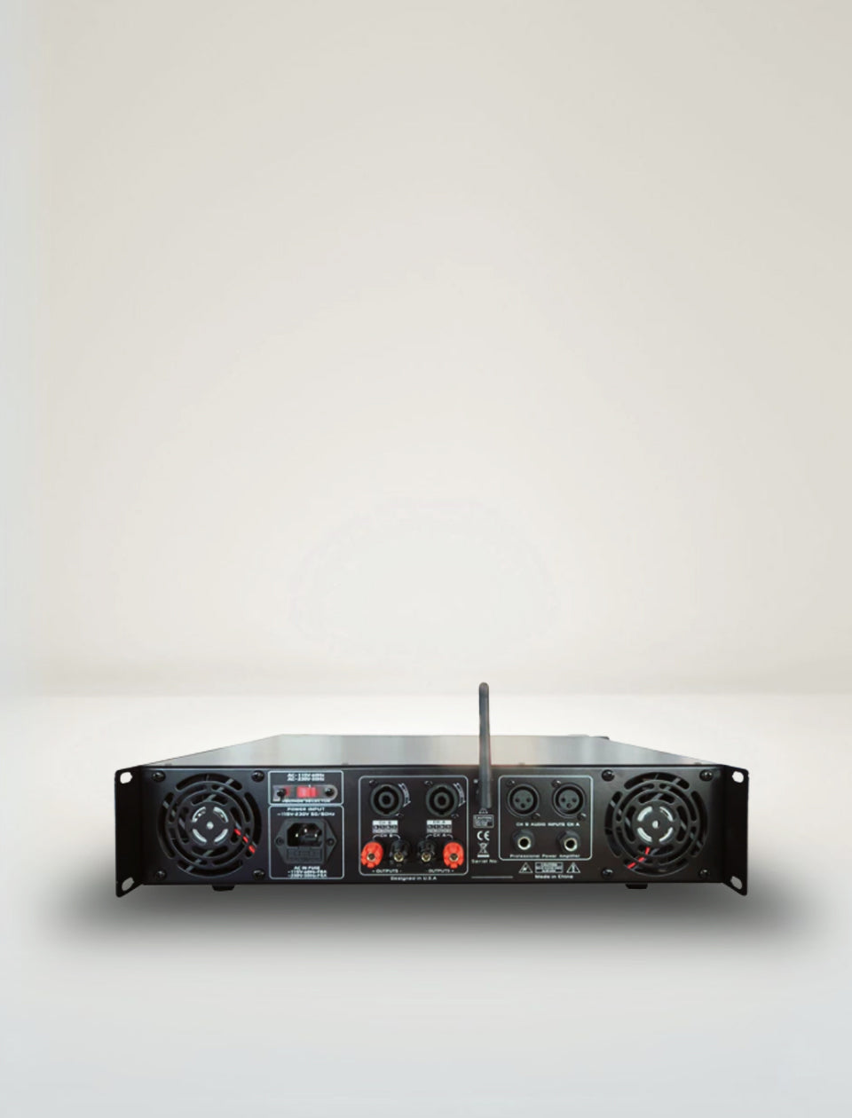 MR DJ AMP3000DSP 2Ch Class AB 3000W PA DJ Power Amplifier Onboard DSP Bluetooth USB back view connections