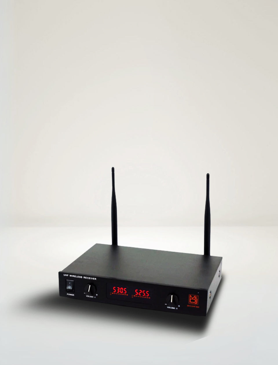 MR DJ MICUHF300 Dual UHF Wireless Microphone System Kit with 2 Handheld & LED display